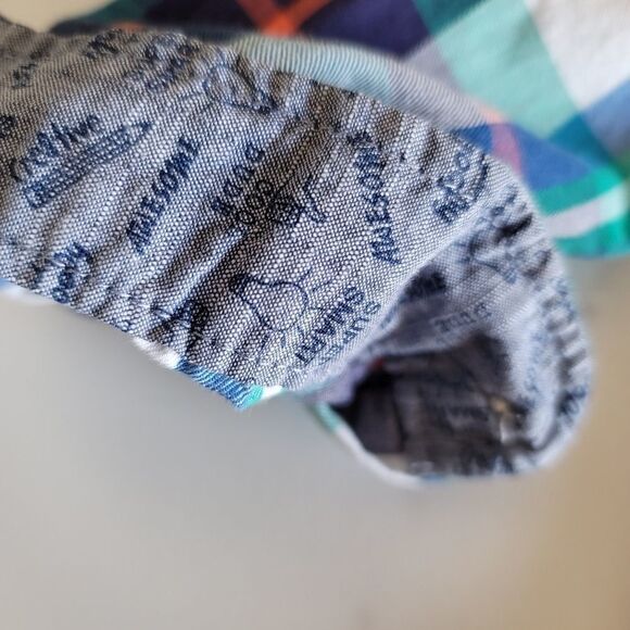 Plaid button up dress shirt contrasting hems cool - Picture 2 of 6